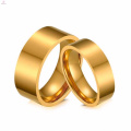 Hermosa shinny gold ip wedding parejas anillos joyas